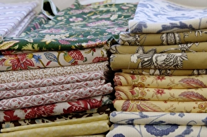 Calico cloth for 18th-century reenactors on sale at Yorktown battlefield