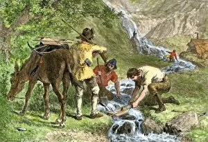 Rocky Mountains Collection: California Gold Rush prospectors