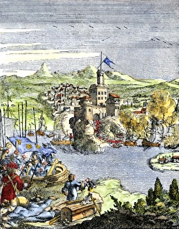 Canadian History Prints: Capture of French Quebec by the English