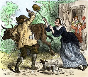 South Collection: Carolina colonist refusing to pay taxes, 1700s