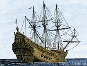 Transportation Collection: Carrack, a merchant ship of the late 1400s