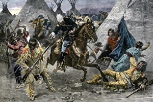 US Cavalry attacking a Sioux Indian village