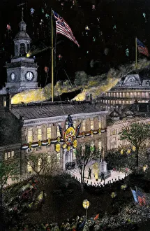 Flag Gallery: Centennial celebration at Independence Hall, 1876