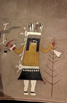 Pre Columbian Prints: Ceremonial figure with cornstalk