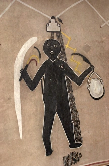 Pre Columbian Prints: Ceremonial figure with rain cloud