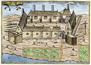 New France Collection: Champlains settlement in Nova Scotia, 1600s
