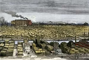 Middle West Gallery: Chicago lumber wharves, 1880s