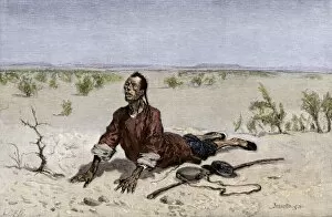 Immigration Collection: Chinese man dying of thirst in the Mohave, 1800s
