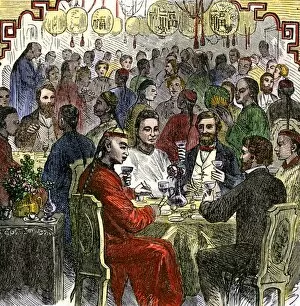 Chinese Immigrant Gallery: Chinese restaurant in San Francisco, 1860s