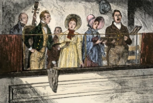 Choir Gallery: Choir singing in a Protestant church