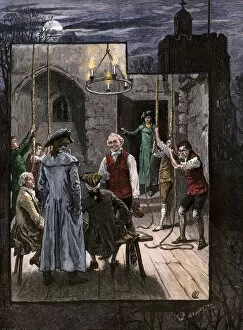 Bell Collection: Christmas bell-ringers in England, 1700s