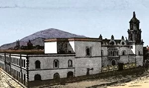 Tenochtitlan Collection: Church in Mexico City founded by Cortes