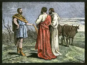 Italy Prints: Cincinnatus on his farm, accepting dictatorship of Rome from the Senate