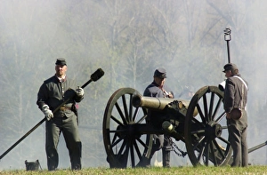 Civil War artillery reenactors, Shiloh battlefield TN