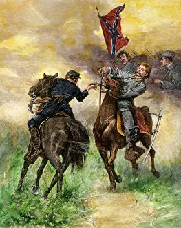 Confederate Soldier Gallery: Civil War cavalry skirmish