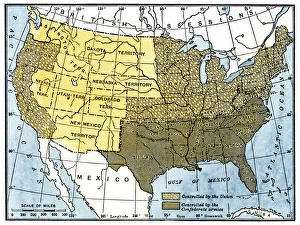 South Collection: Civil War territory map, 1861
