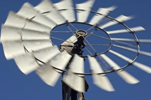Company Prints: Closeup of spinning windmill manufactured by Aermotor Company