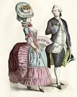 Beauty Gallery: Clothing fashion in France about 1780