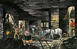 Animal Power Gallery: Coal mine in England, 1850s