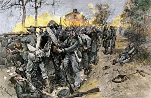 Shoot Prints: Cobbs and Kershaws Confederate troops behind a stone wall defending