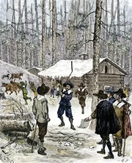 Log Cabin Gallery: Colonial dispute in Rhode Island, 1600s