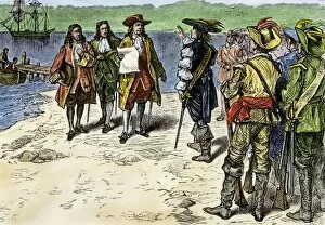 Royal Governor Gallery: Colonial Governor Andros arriving in Connecticut, 1687