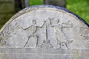 Skeleton Gallery: Colonial gravestone in Boston, Massachusetts