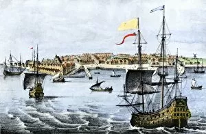 Sea Port Gallery: Colonial New York harbor, 1667