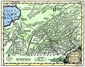 Colonial Gallery: Colonial Pennsylvania map, 1750s