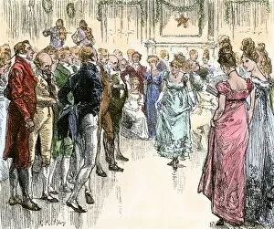 Dance Gallery: Colonial Virginians at a plantation ball