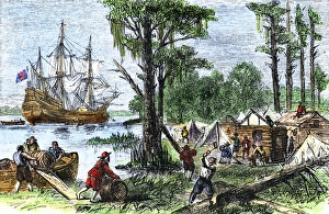 South Collection: Colonists arrival at Jamestown, Virginia, 1607