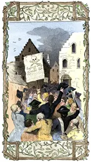 Colonists protesting the Stamp Act in New York City before the American