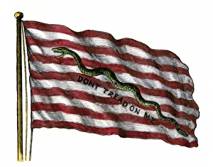 Colonists Rattlesnake Flag with Don t Tread on Me slogan