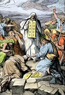 Israelite Gallery: Ten Commandments delivered by Moses