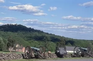 Battle Of Gettysburg Gallery: Confederate cannons aimed at Little Round Top, Gettysburg battlefield