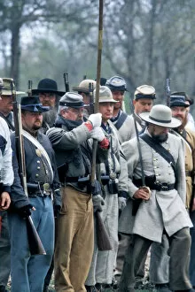 Civil War (US) Gallery: Confederate reenactors on the Shiloh battlefield