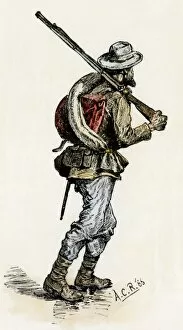 1863 Collection: Confederate soldier on the march