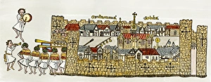 World Places:historical View Prints: Constantinople, showing a procession at a city gate