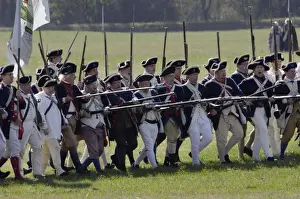 Formation Prints: Continental Army reenactors advance at Yorktown battlefield
