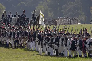 Formation Prints: Continental Army reenactors march to the British surrender at Yorktown