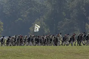 Formation Prints: Continental Army soldiers reenact a march at Yorktown battlefield