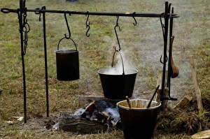 Fire Prints: Cooking over an open fire at a Continental Army camp reenactment