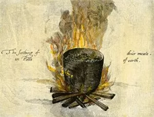 Camp Fire Gallery: Cookpot of Virginia natives, 1500s