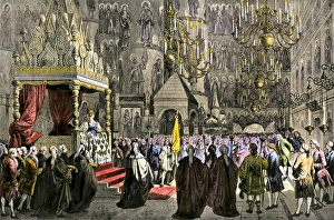 Russia Prints: Coronation of Catherine the Great as Empress of Russia