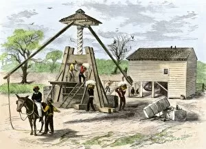 African American Gallery: Cotton-press, 1800s