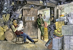 Rural Life Prints: A country store in an American village