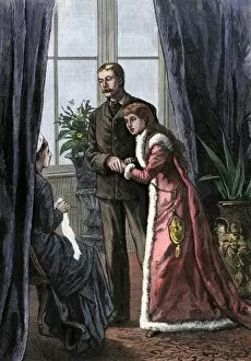 Victorian Gallery: Couple asking permission to marry, 1800s