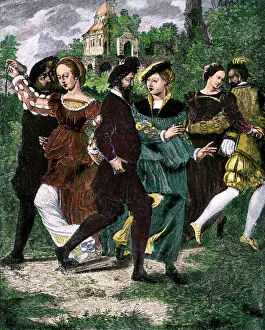Courtship Prints: Couples dancing in Tudor England, 1500s