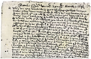 Images Dated 8th December 2011: Court record of testimony at the Salem witch trials, 1692