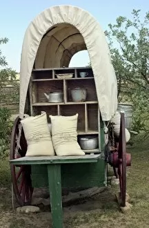 South Dakota Collection: Covered wagon with supplies, South Dakota